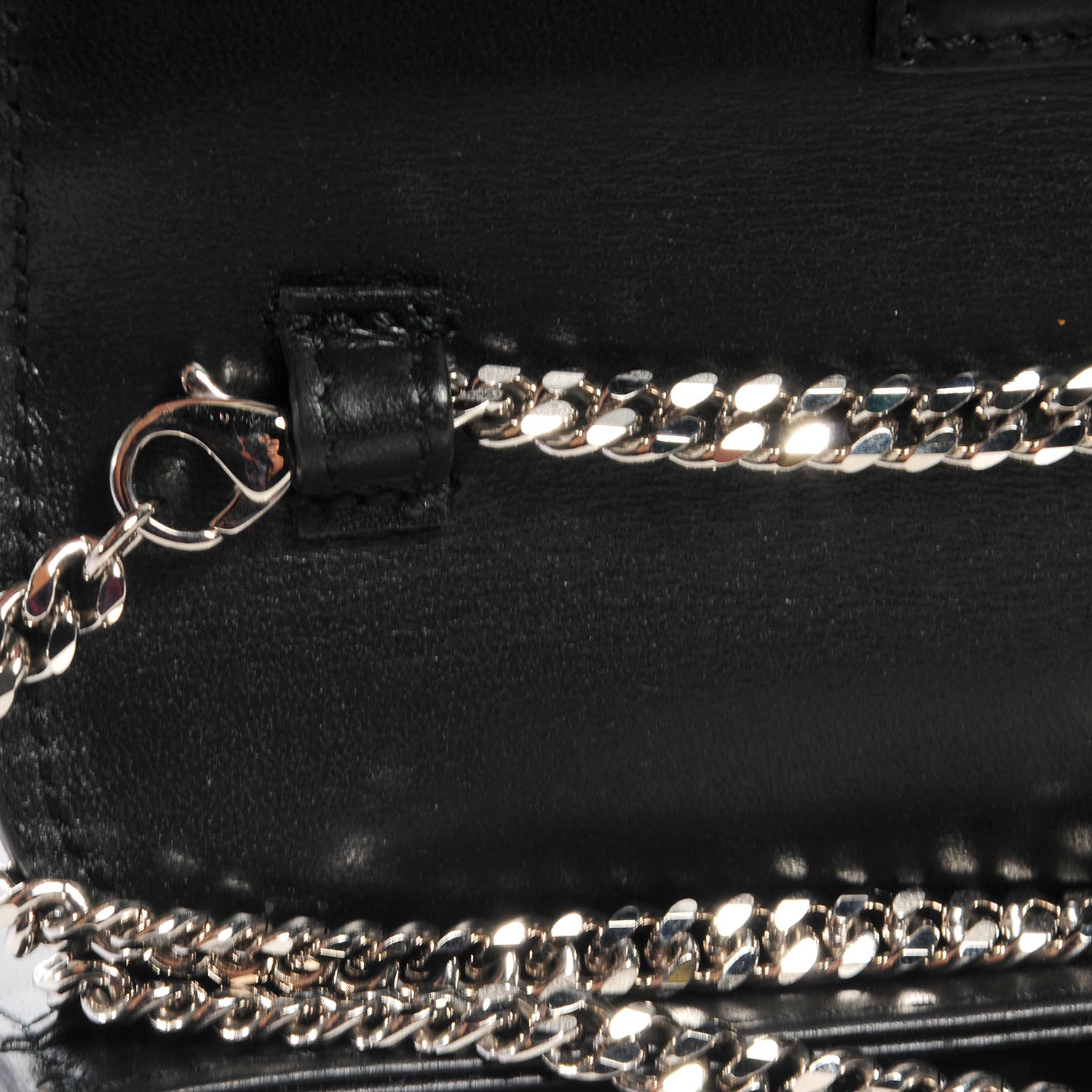 Proenza Schouler Calfskin Embossed Crosshatch PS11 Chain Wallet Black 6 of 10