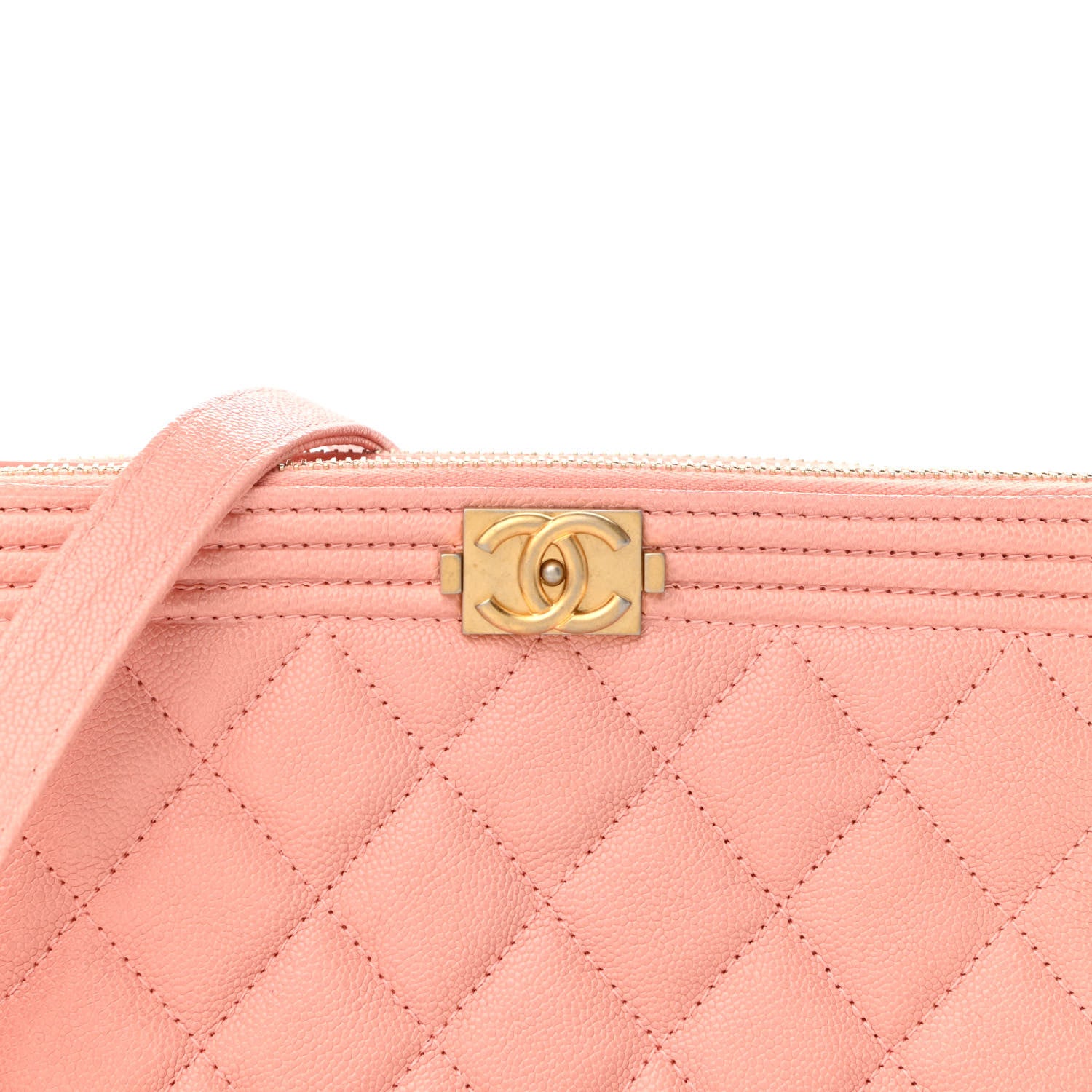 Chanel Caviar Quilted Small Boy Clutch With Chain Light Pink 10 of 13