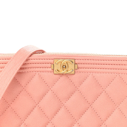 Chanel Caviar Quilted Small Boy Clutch With Chain Light Pink 10 of 13