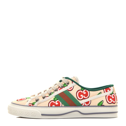Gucci Canvas Web GG Apple Womens 1977 Tennis Sneakers 38 Ivory Red Mystic White New Shamarock 1 of 8