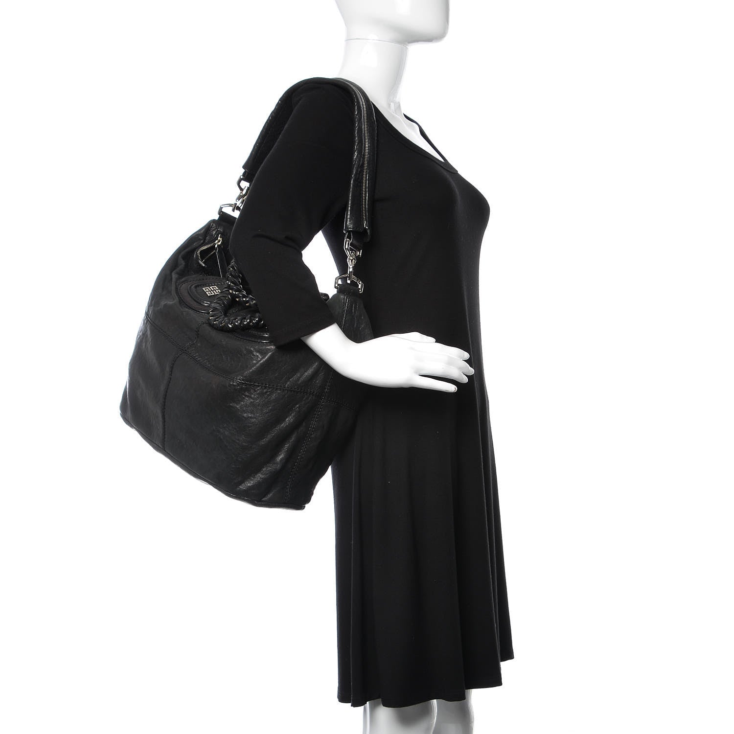 Givenchy Wrinkled Lambskin Large Chain Wrap Nightingale Black 2 of 12