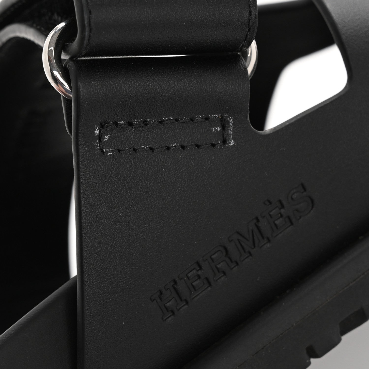 Hermes Calfskin Womens Chypre Sandals 38 Black 11 of 11