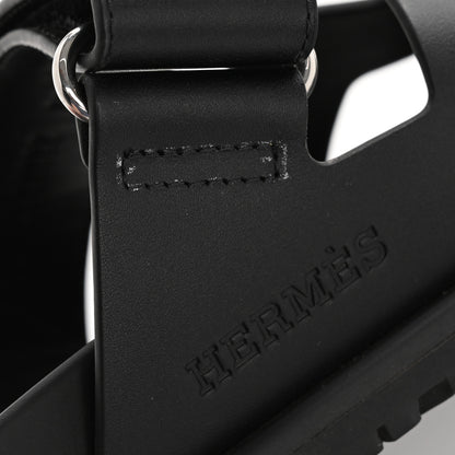 Hermes Calfskin Womens Chypre Sandals 38 Black 11 of 11