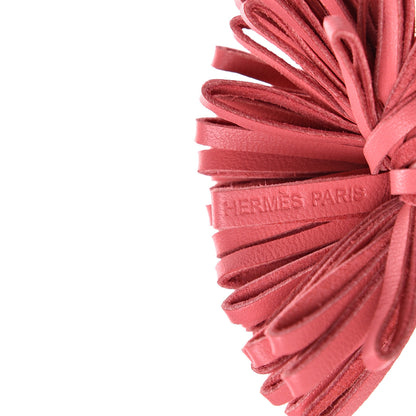 Hermes Lambskin Carmen Uno-Dos Key Holder Rose Azalee Orange Poppy 3 of 6