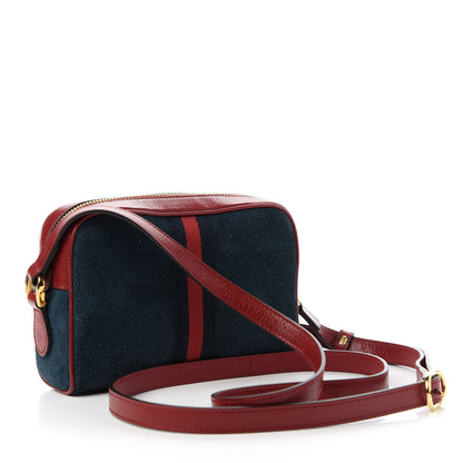 Gucci Suede Calfskin Web Mini Ophidia Shoulder Bag New Blue Romantic Cherry 3 of 10