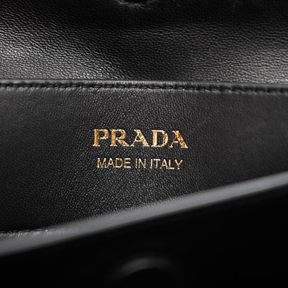 Prada Saffiano Cuir Bi-Color Medium Double Bag Palissandro Black 6 of 14
