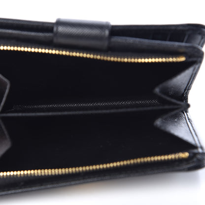 Prada Saffiano Compact Wallet Black 6 of 9