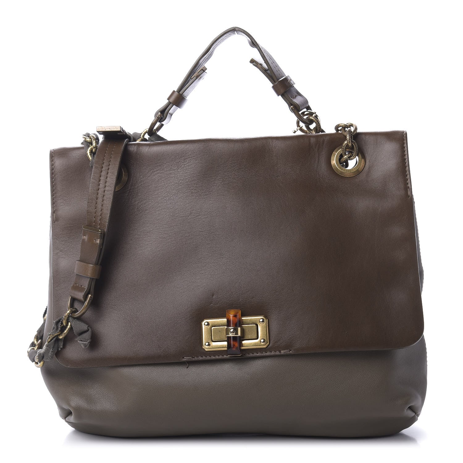 Lanvin Calfskin Medium Happy Shoulder Bag Brown 1 of 11