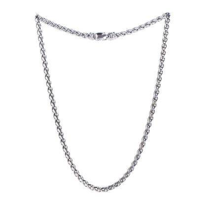 David Yurman Sterling Silver Wheat Chain Necklace 3 of 6