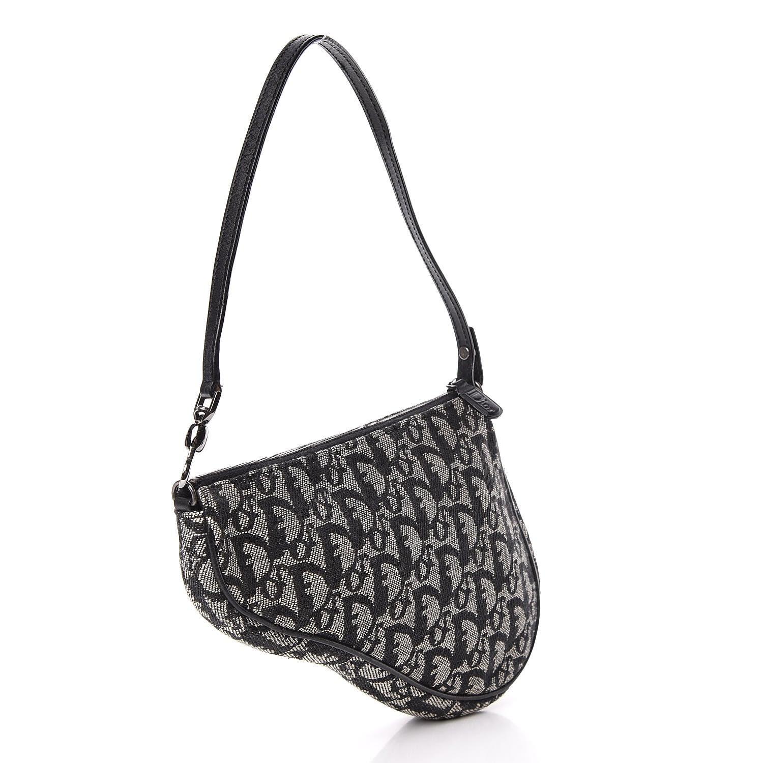 Christian Dior Monogram Mini Saddle Pochette Black 3 of 16