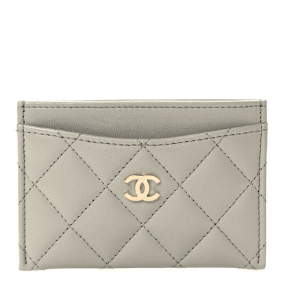 Chanel Lambskin Quilted Card Holder Grey 1 of 11