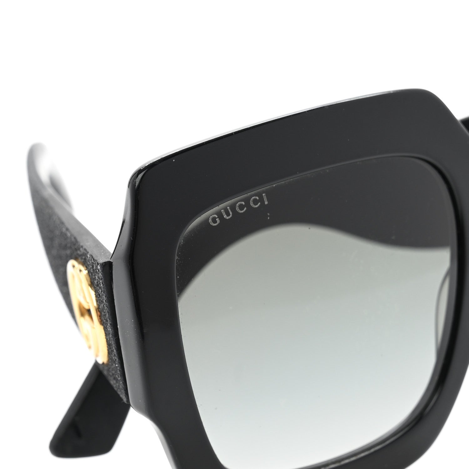Gucci Square Frame Glitter GG0102S Sunglasses Black 7 of 9