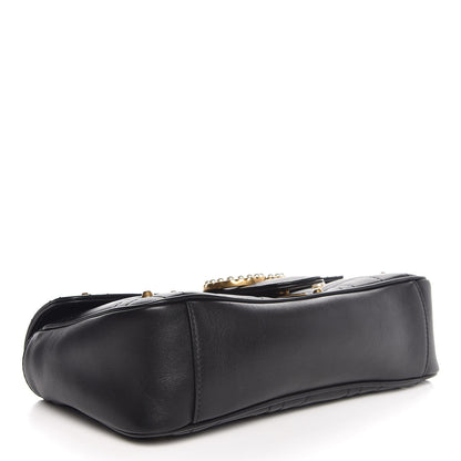 Gucci Calfskin Matelasse Studded Small Pearly GG Marmont Shoulder Bag Black 4 of 8