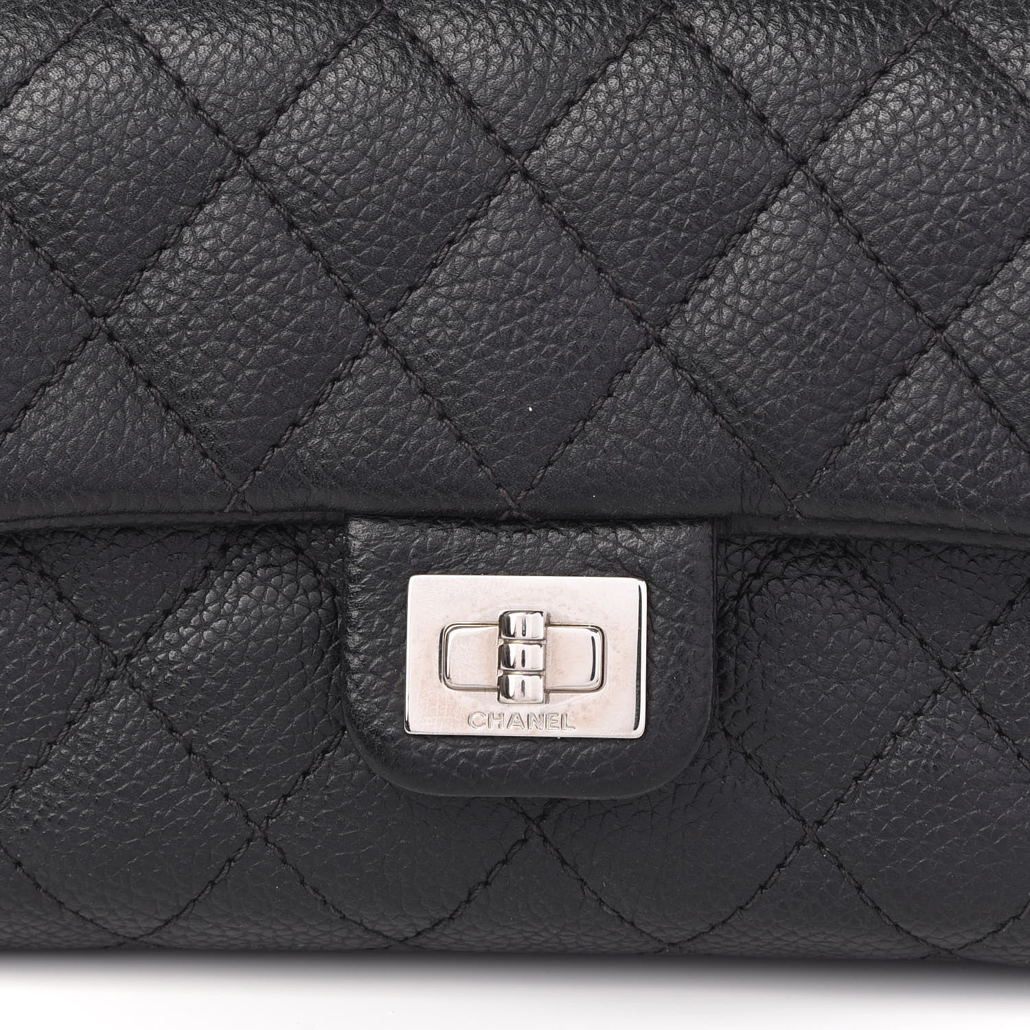 Chanel Grained Calfskin Quilted 2.55 Reissue Flap Belt Bag Clutch Black 12 of 13