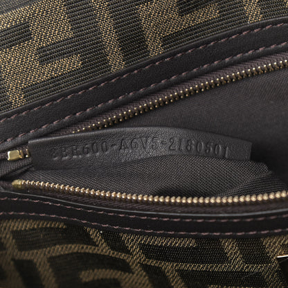 Fendi Fabric Jacquard FF 1974 Medium Baguette Tobacco Moro Black 7 of 9