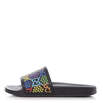 Gucci GG Supreme Monogram Psychedelic Slide Sandals 38 Black Multicolor 1 of 9