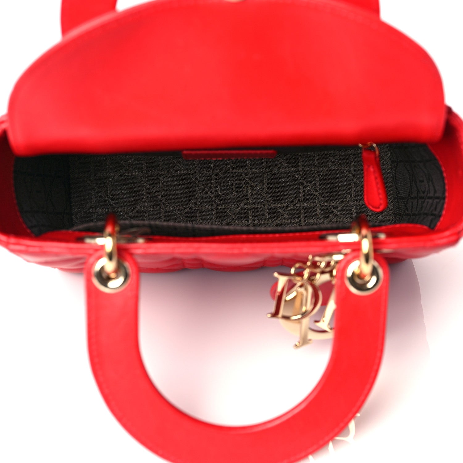 Christian Dior Lambskin Cannage Small My Lady Dior Red 5 of 9