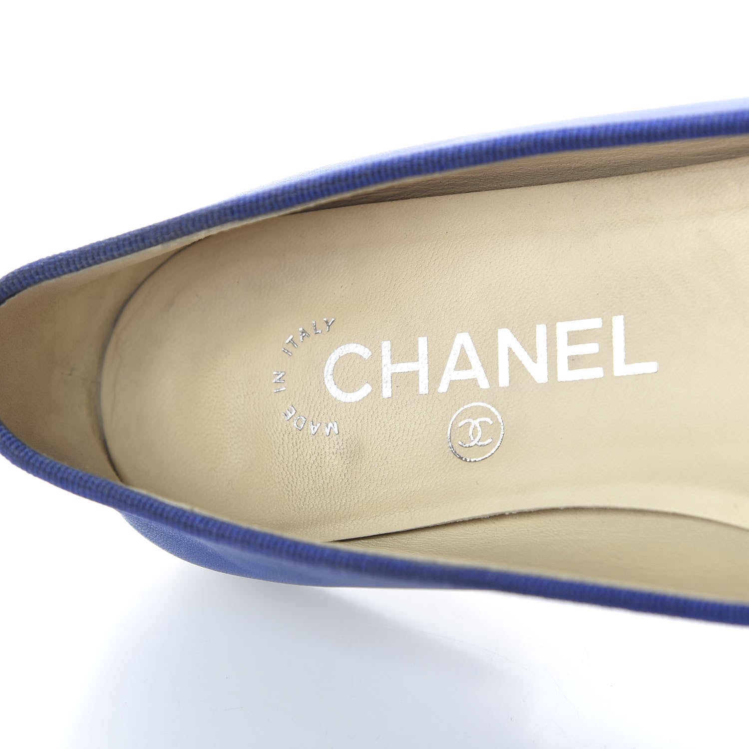 Chanel Lambskin CC Cap Toe Ballerina Flats 36 Blue Black 7 of 10