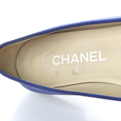 Chanel Lambskin CC Cap Toe Ballerina Flats 36 Blue Black 7 of 10