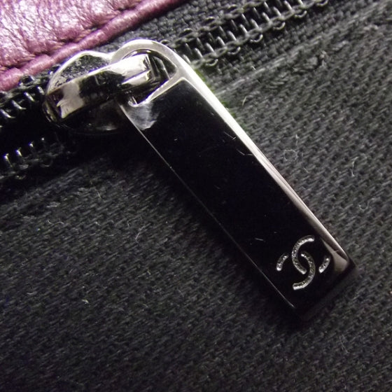 Chanel Leather Lax E/W Flap Purple 10 of 11