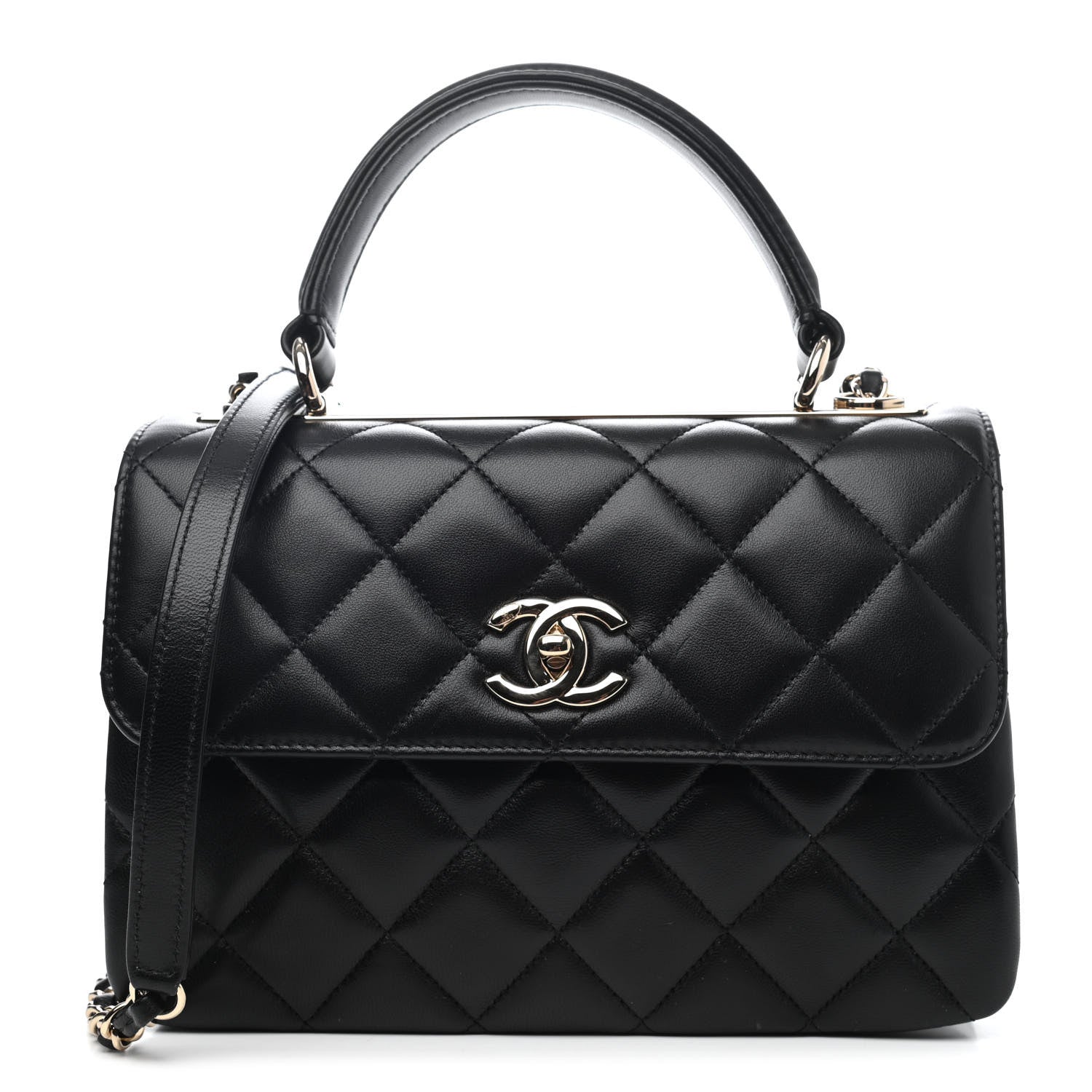 Chanel Lambskin Quilted Small Trendy CC Dual Handle Flap Bag Black 1 of 4