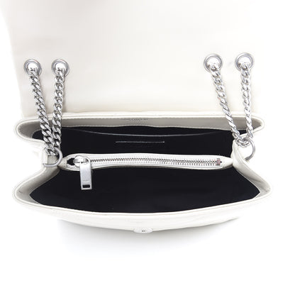 Saint Laurent Calfskin Y Quilted Monogram Small Loulou Chain Satchel Ivory 5 of 11