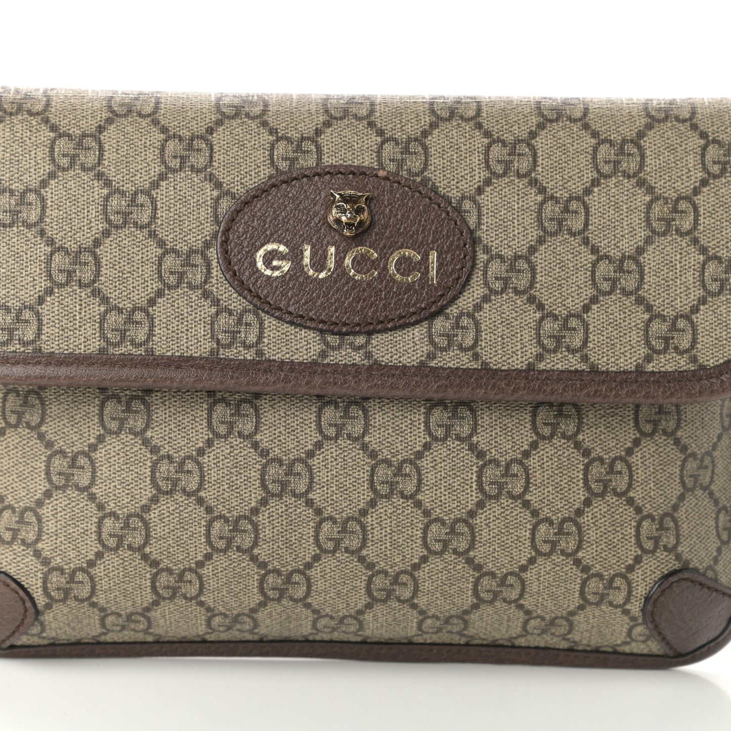 GG Supreme Monogram Neo Vintage Web Belt Bag Brown