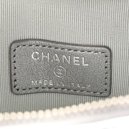 Chanel Metallic Lambskin Quilted CC In Love Heart Clutch With Chain Silver 5 of 10