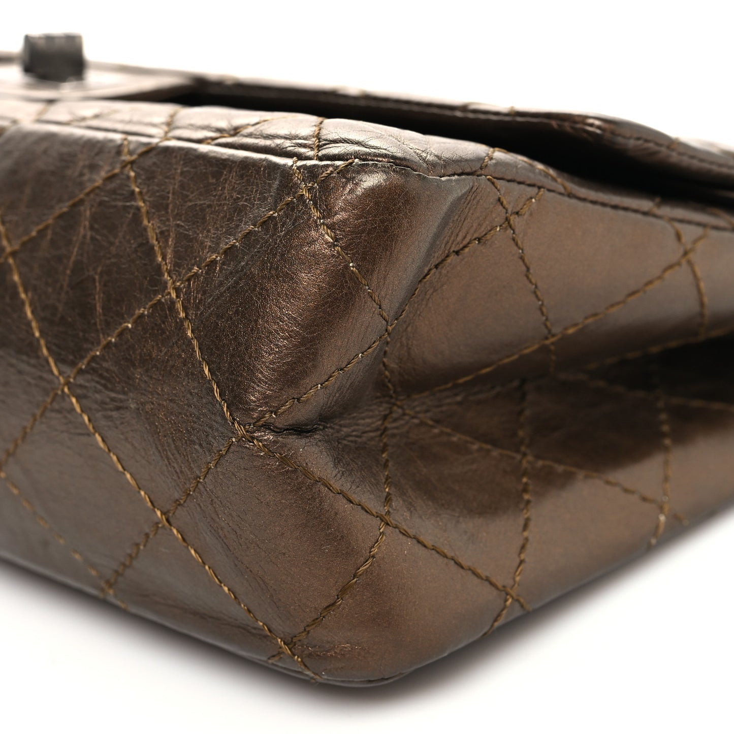 Metallic Aged Calfskin Quilted 2.55 Reissue 226 Flap Bronze