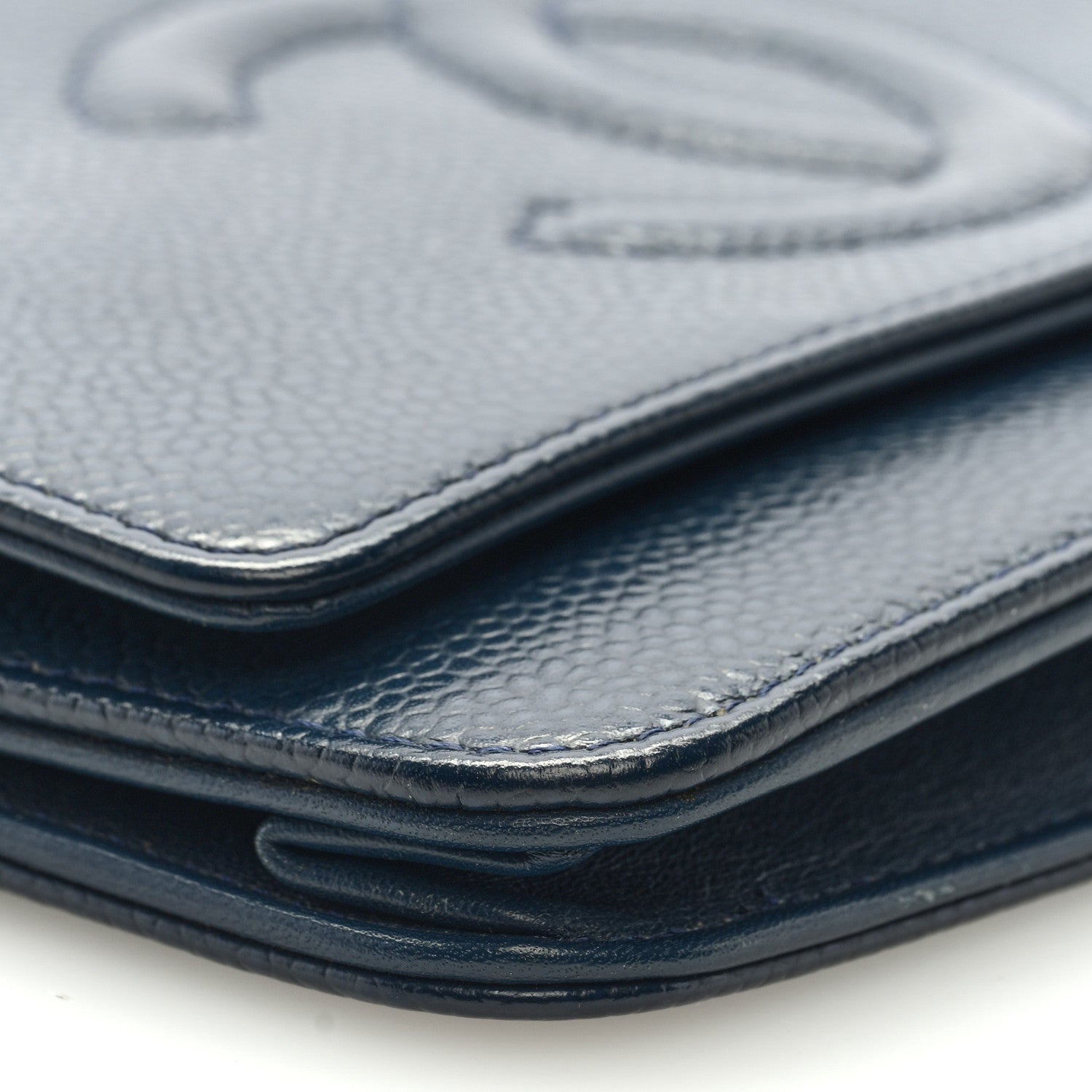 Chanel Caviar Timeless CC Wallet on Chain WOC Navy Blue 8 of 9