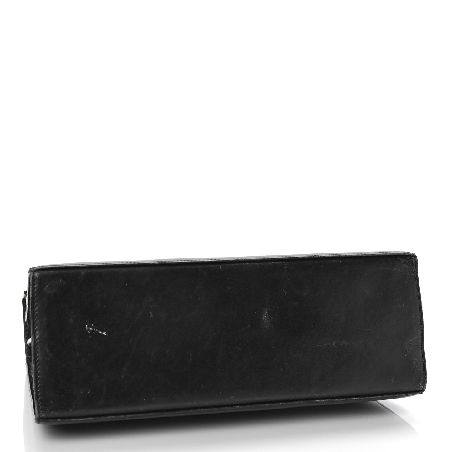 Brushed Off Calfskin Iconic Large Top Handle Bag Black
