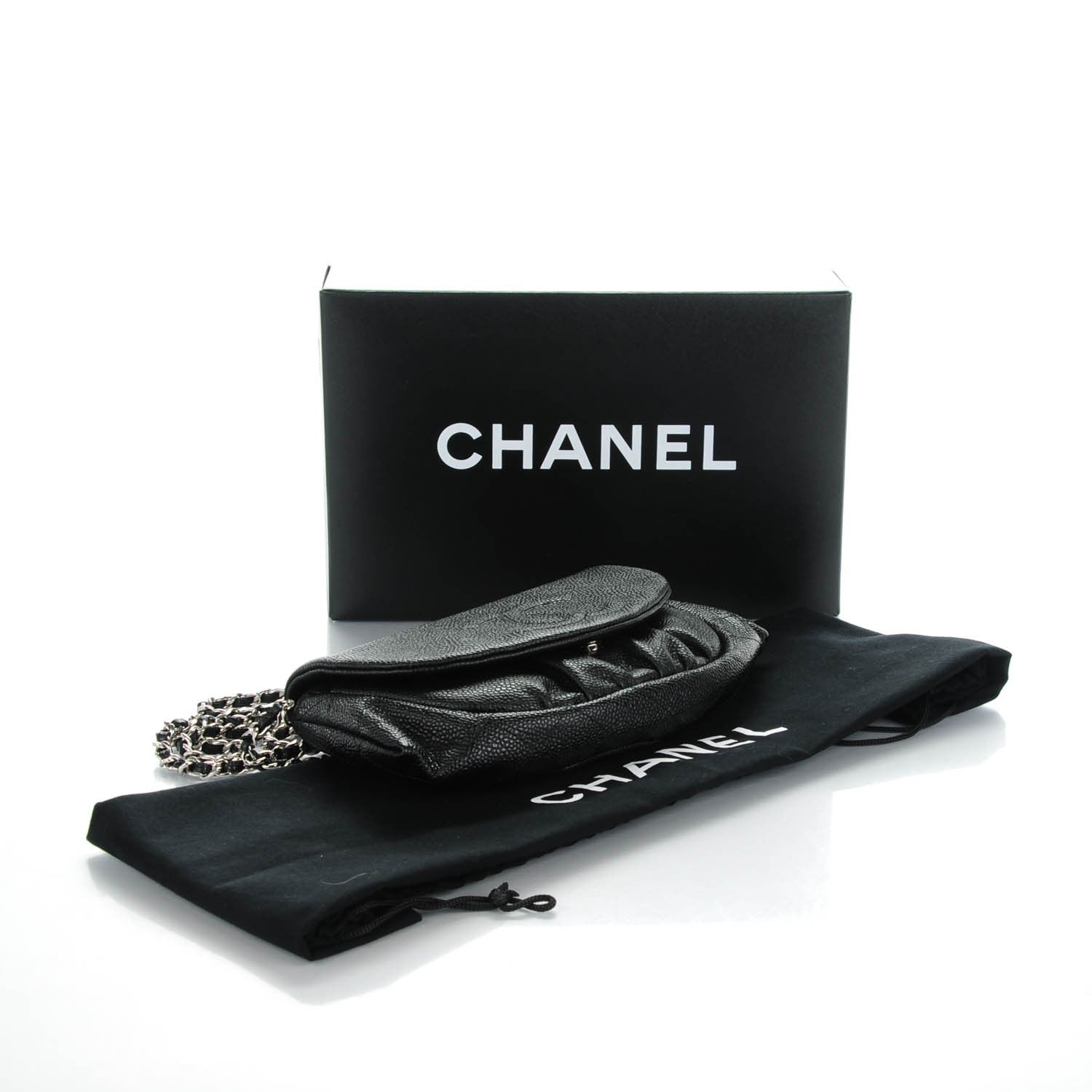 Chanel Caviar Half Moon Wallet On Chain WOC Black 4 of 8