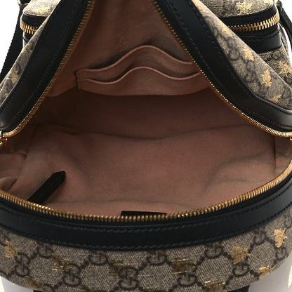 Gucci GG Supreme Monogram Bees Print Small Day Backpack Beige Oro Black 5 of 12