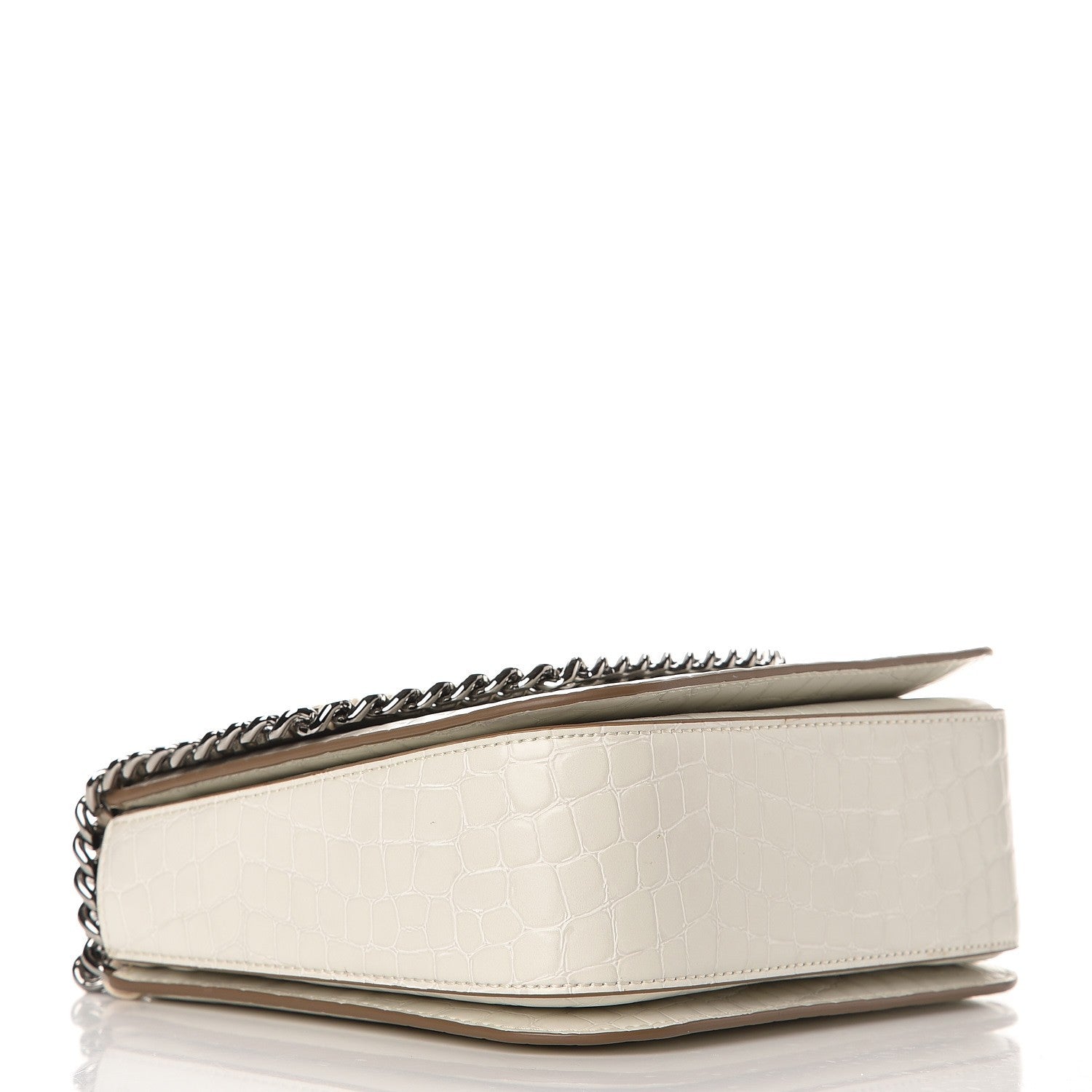 Stella McCartney Embossed Crocodile Effect Medium Falabella Box Shoulder Bag Ivory 4 of 7
