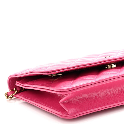 Chanel Caviar Quilted Wallet On Chain WOC Fuchsia 9 of 10