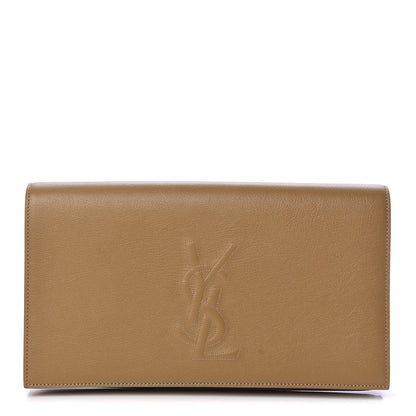 Saint Laurent Calfskin Monogram Large Belle De Jour Clutch Beige 1 of 7