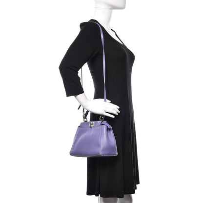 Fendi Nappa Mini Peekaboo Iconic Satchel Viola Cassis 2 of 12