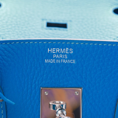 Hermes Taurillon Clemence Birkin 35 Bleu Hydra 20 of 33
