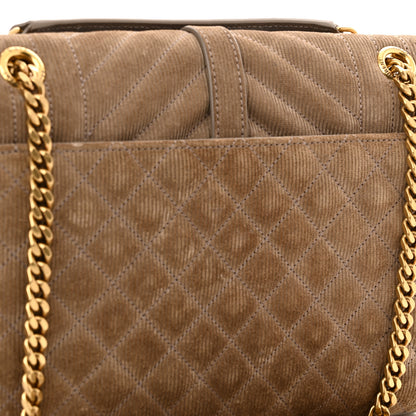 Saint Laurent Canvas Calfskin Mixed Matelasse Triquilt Medium Monogram Satchel Beige 11 of 11