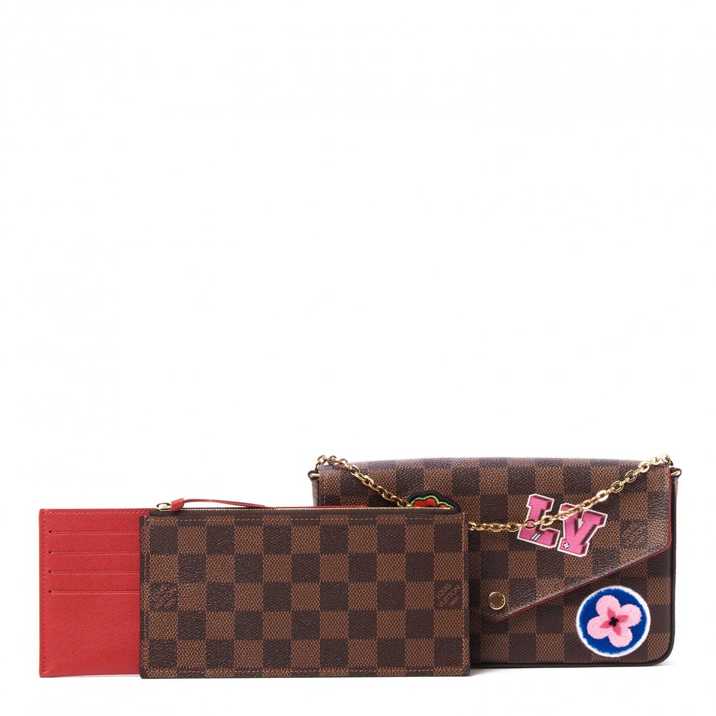 Damier Ebene LV Stories Pochette Felicie Chain Wallet