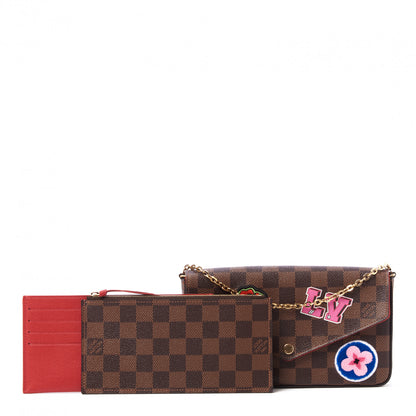 Louis Vuitton Damier Ebene LV Stories Pochette Felicie Chain Wallet 1 of 9