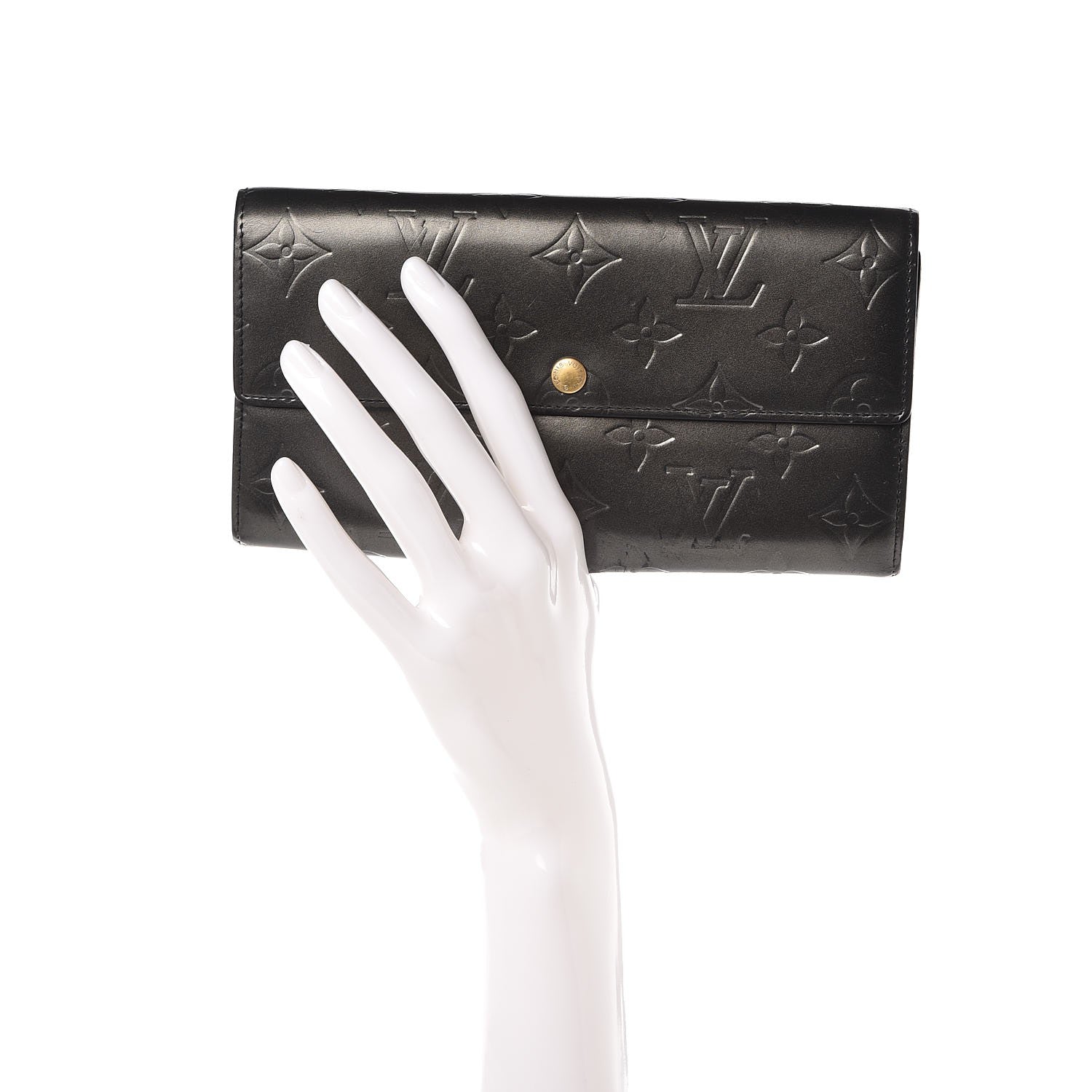 Louis Vuitton Mat Monogram Sarah Wallet Gris 2 of 14