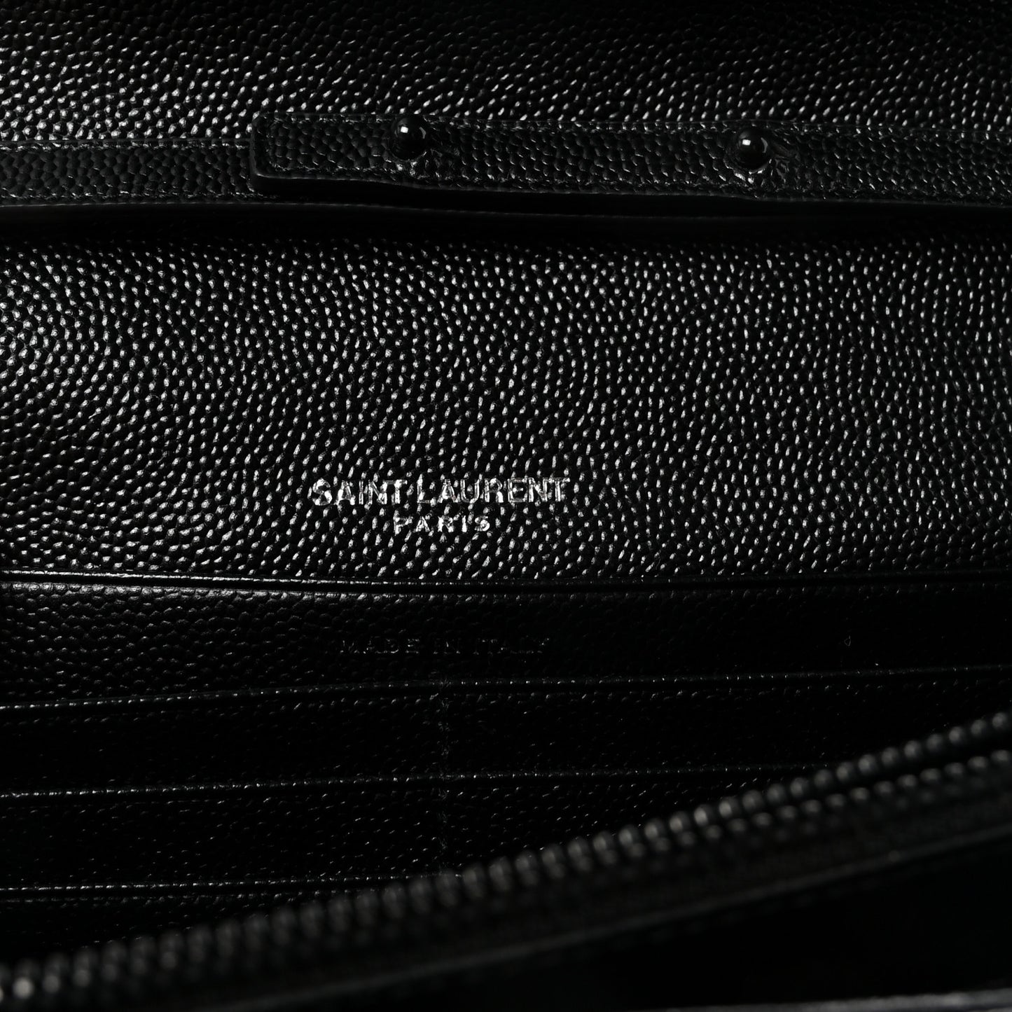 Grain De Poudre Matelasse Chevron Monogram Monochrome Chain Wallet Black