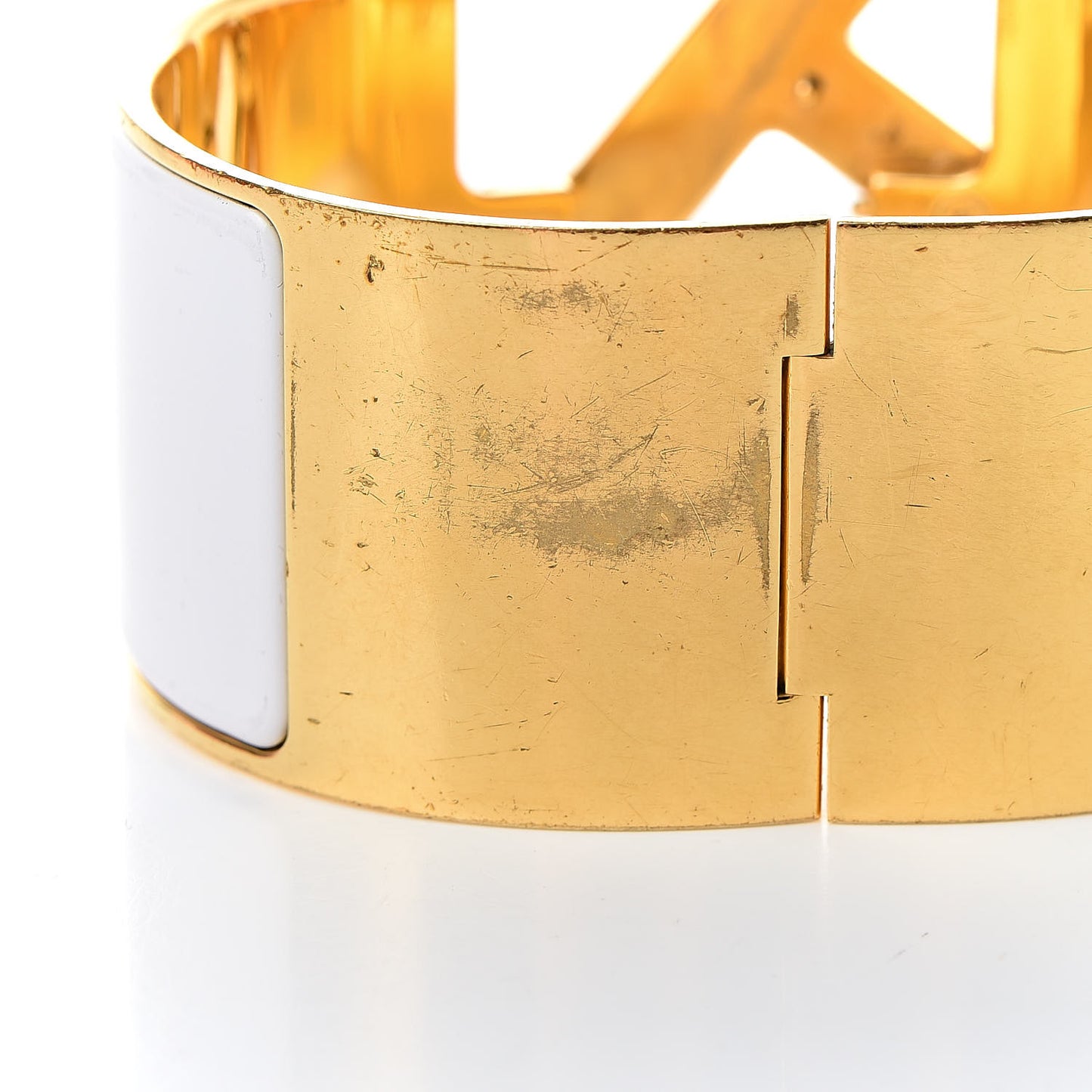 Enamel Extra Wide Clic Clac H Bracelet PM White