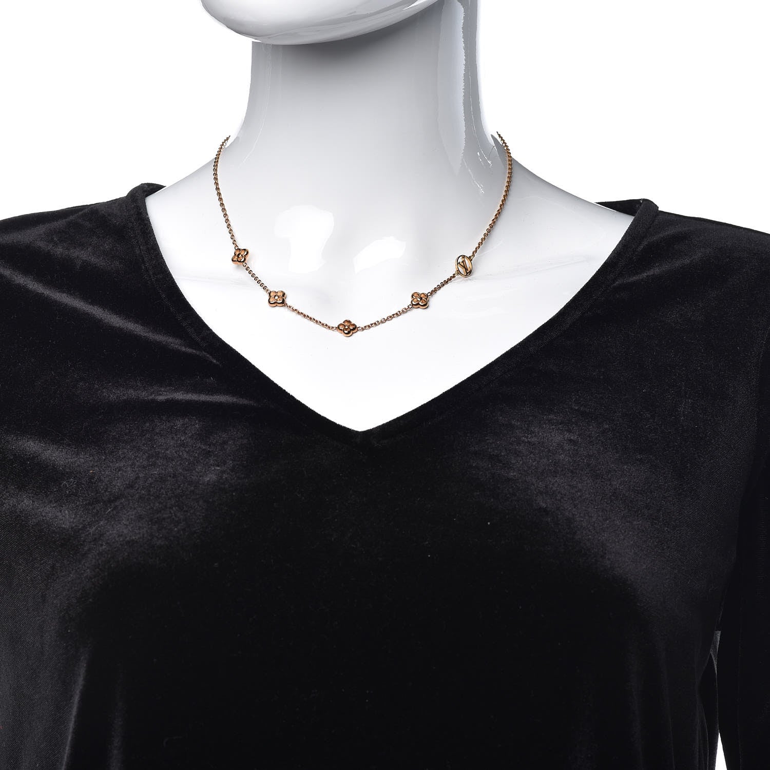 Louis Vuitton Flower Full Necklace Gold 2 of 7