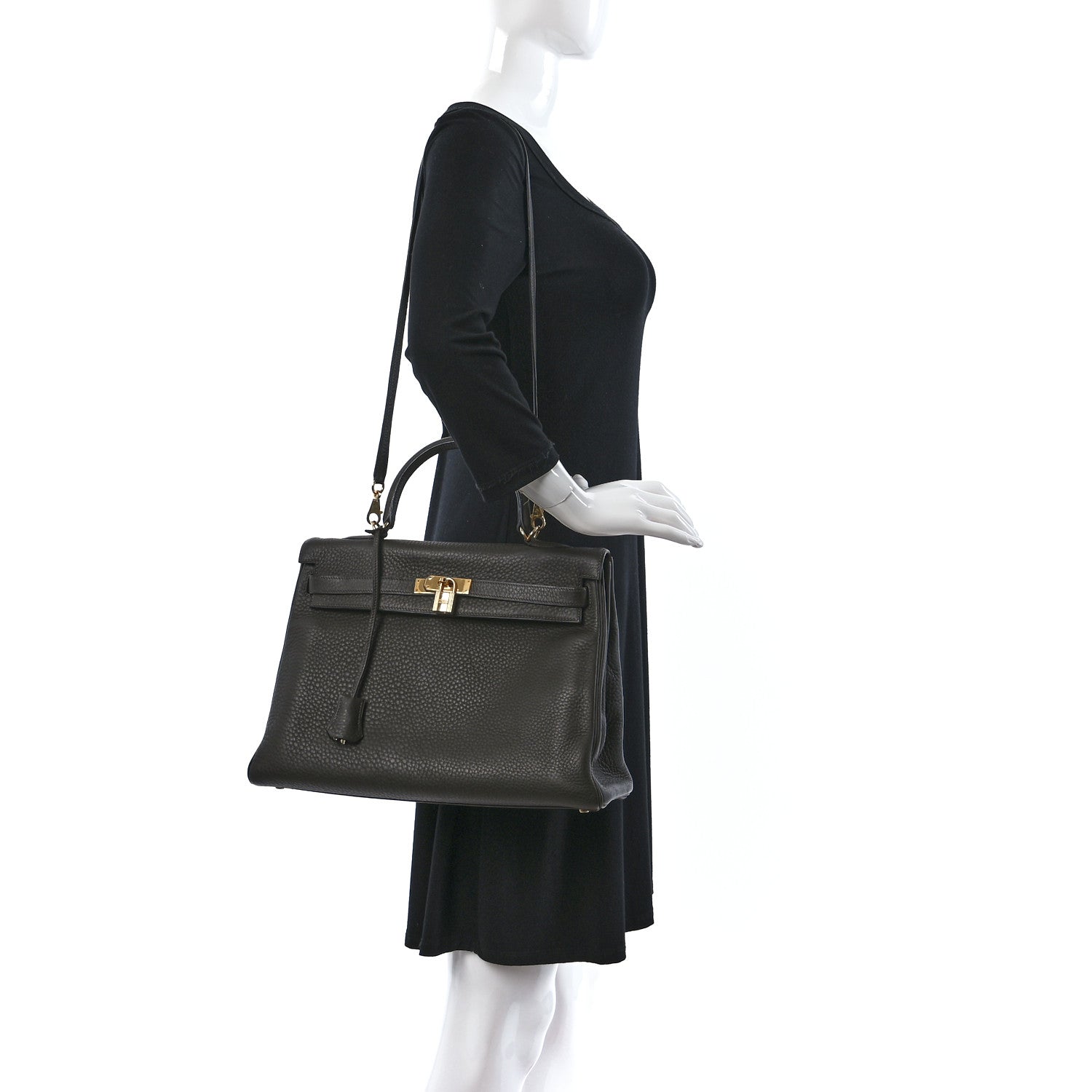 Hermes Taurillon Clemence Kelly Retourne 35 Vert Olive 2 of 10