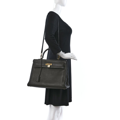 Hermes Taurillon Clemence Kelly Retourne 35 Vert Olive 2 of 10