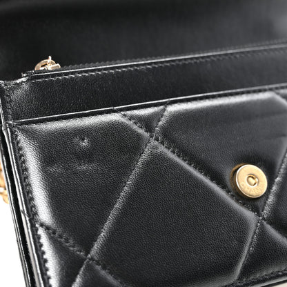 Chanel Lambskin Quilted Chanel 19 Wallet On Chain WOC Black 12 of 13