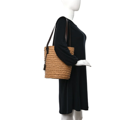 Saint Laurent Raffia Calfskin Small Panier Tote Naturale Nut 3 of 9