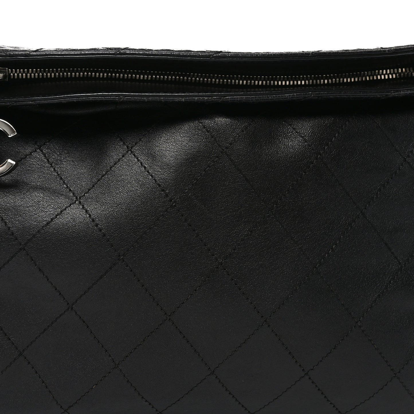 Lambskin Stitched Medium Ultimate Soft Tote Black